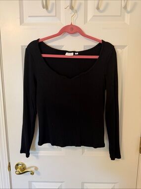 VILA Black Ribbed Long-Sleeve Sweater XL